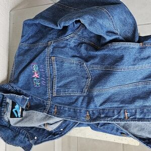 RARE XL Vintage "Alaska" Denim Jean Jacket 4 Pockets 100% Cotton 90's EUC UNISEX
